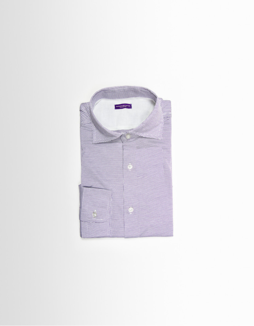 Patrick Hellmann Collection Men Shirt With Blue Pattern 100% Cotton image